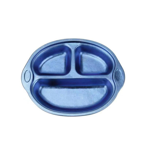 titanium blue canteen dish plate children's student dinnerware set