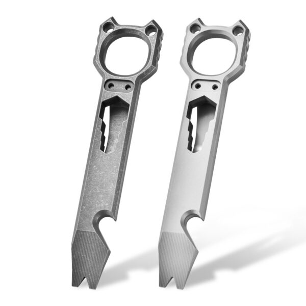 pry bar bottle opener with pocket clip titanium hand tool