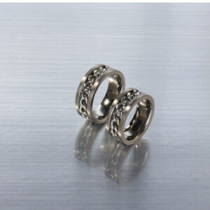 silver spinner chain men's cool punk hot titanium ring