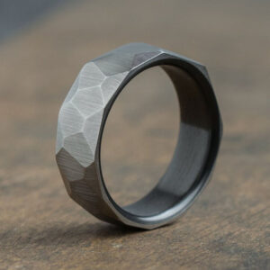 titanium ring hammer finish