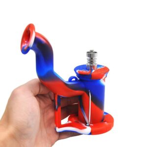 silicone bong pipe bubbler rig with tool