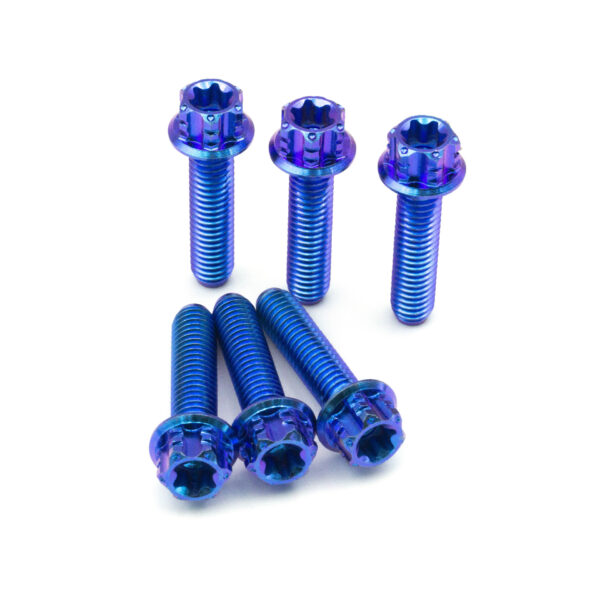 titanium gr5 flanged hex bolts blue anodizing