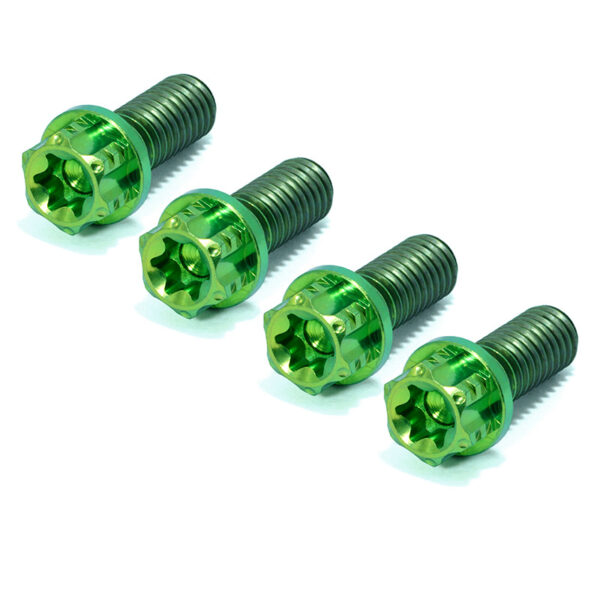 titanium gr5 flanged hex bolts green anodizing