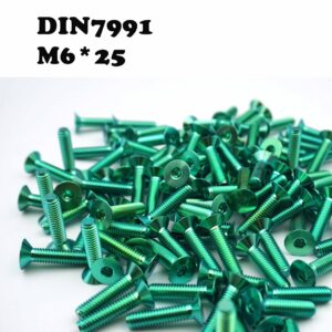 titanium screws countersunk flat head hexagon socket green anodized