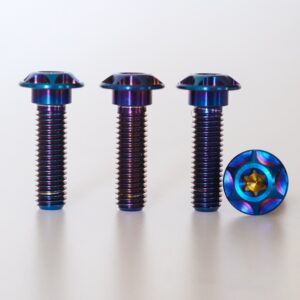 titanium disc brake disc fixed step screw inner plummer blue anodized